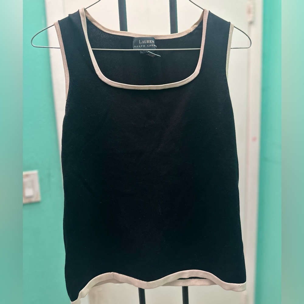Black Tank top with Creme lining